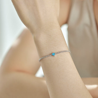 [LUCKY LOVE]0.5 Carat Elegant Romantic Heart Shape Lover Bracelet