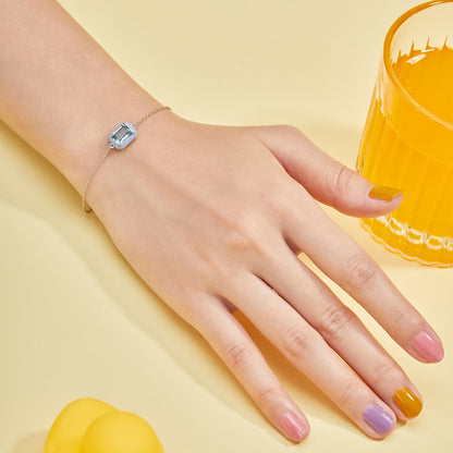 [LUCKY LOVE]2.0 Carat Sparkling Colorful Emerald Cut Daily Bracelet