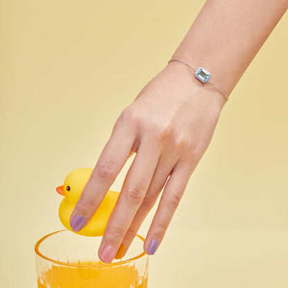 [LUCKY LOVE]2.0 Carat Sparkling Colorful Emerald Cut Daily Bracelet