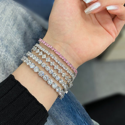 [LUCKY LOVE]0.5 Carat Ornate Princess Cut Daily Bracelet
