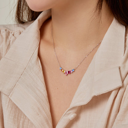 [LUCKY LOVE]Dainty Colorful Heart Necklace