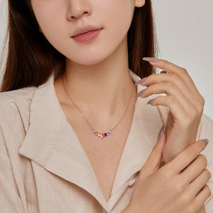 [LUCKY LOVE]Dainty Colorful Heart Necklace