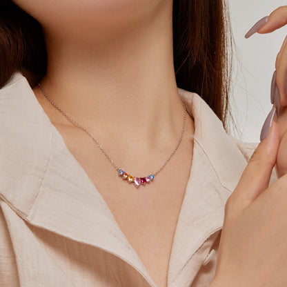 [LUCKY LOVE]Dainty Colorful Heart Necklace