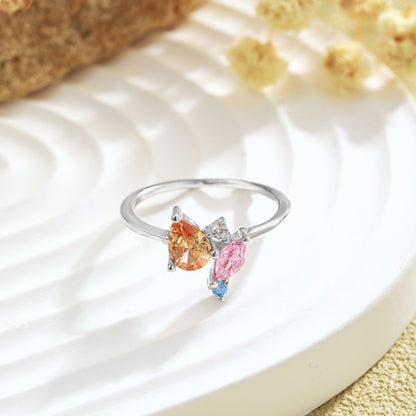 [LUCKY LOVE]Radiant Colorful Multi Cut Daily Ring