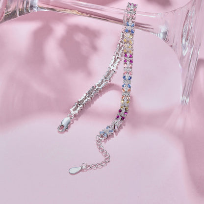 [LUCKY LOVE]Radiant Colorful Emerald Cut Party Bracelet