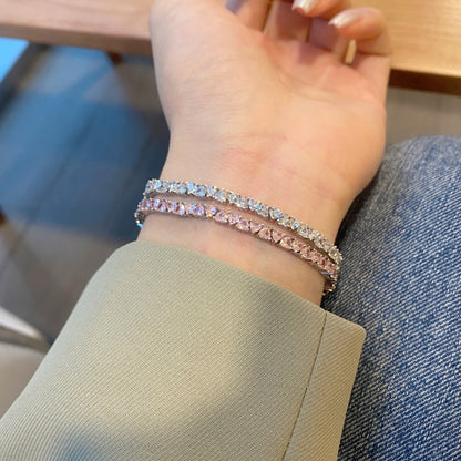 [LUCKY LOVE]Dazzling Romantic Heart Shape Lover Bracelet