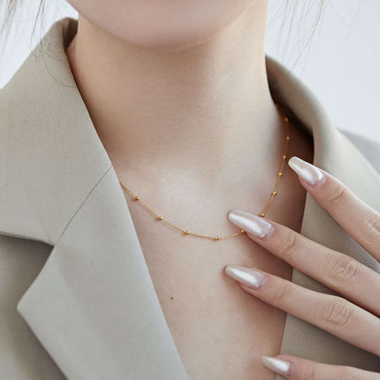 [LUCKY LOVE]Small Bead Clavicle Chain Simple Necklace