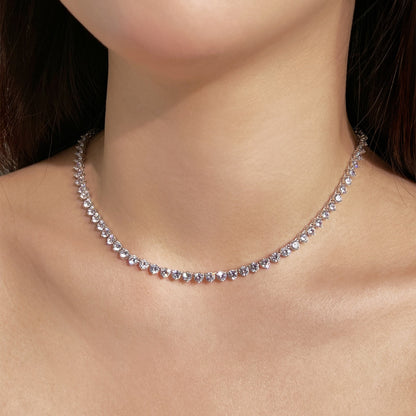 [LUCKY LOVE]Ornate Heart Cut Tennis Necklace
