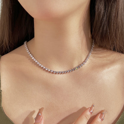 [LUCKY LOVE]Ornate Heart Cut Tennis Necklace