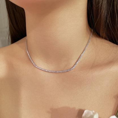 [LUCKY LOVE]Delicate Round Shape Tennis Necklace