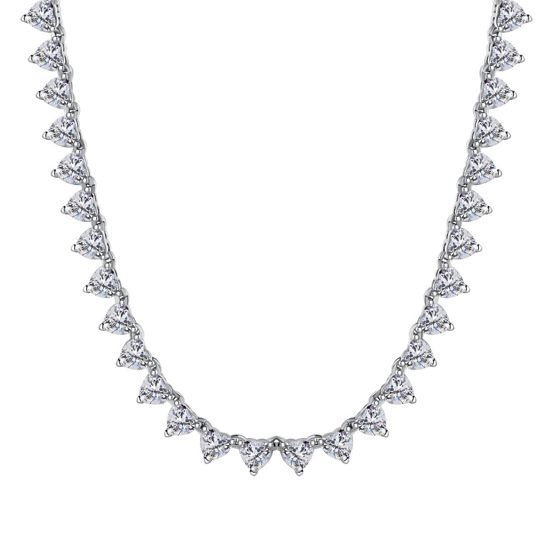 [LUCKY LOVE]Ornate Heart Cut Tennis Necklace