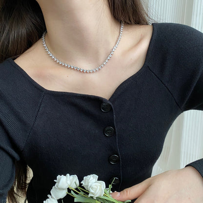 [LUCKY LOVE]Ornate Heart Cut Tennis Necklace
