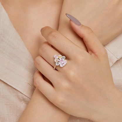 [LUCKY LOVE]Sparkling Colorful Water Drop Shape Daily Ring