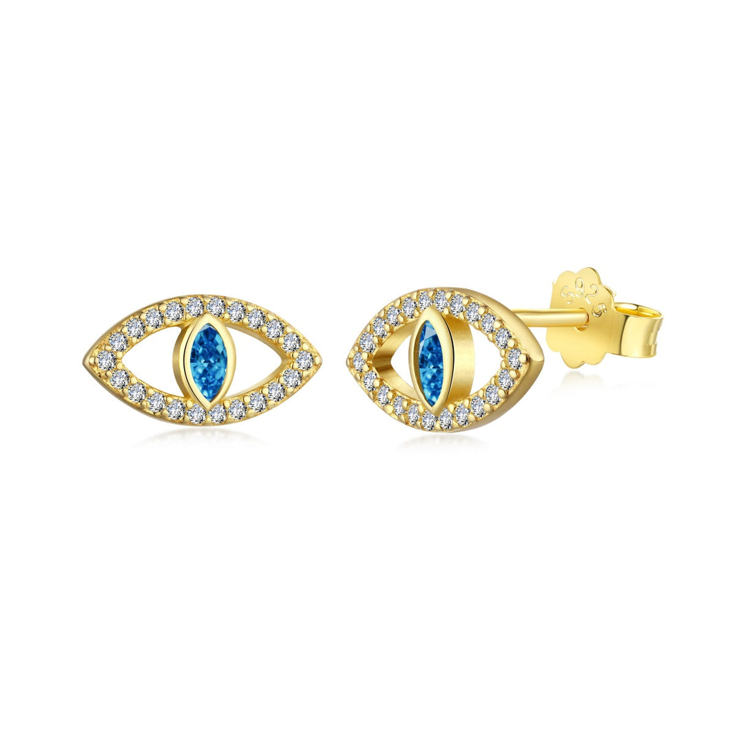 [LUCKY LOVE]Blue Devil Eyes Hollow Stud Earrings