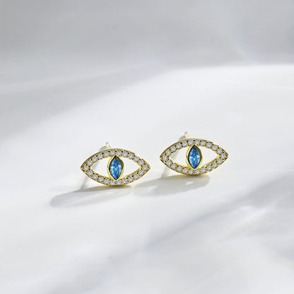 [LUCKY LOVE]Blue Devil Eyes Hollow Stud Earrings