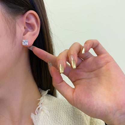 [LUCKY LOVE]Ornate Square Shape Earrings