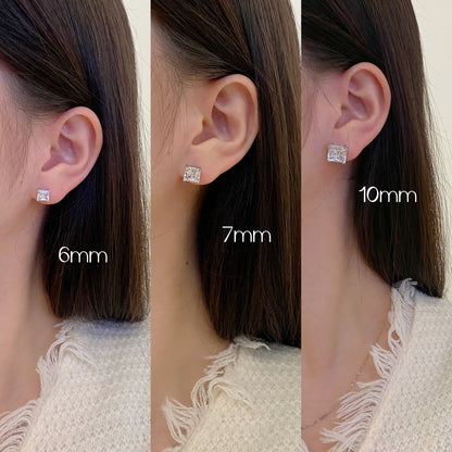 [LUCKY LOVE]Delicate Square Shape Earrings