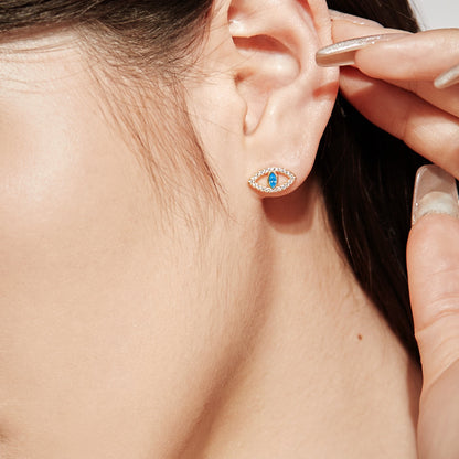 [LUCKY LOVE]Blue Devil Eyes Hollow Stud Earrings