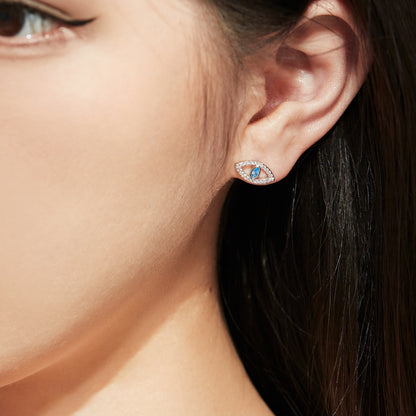 [LUCKY LOVE]Blue Devil Eyes Hollow Stud Earrings