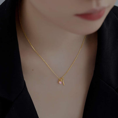 [LUCKY LOVE]Unique Heart Shape Key Pendent Necklace