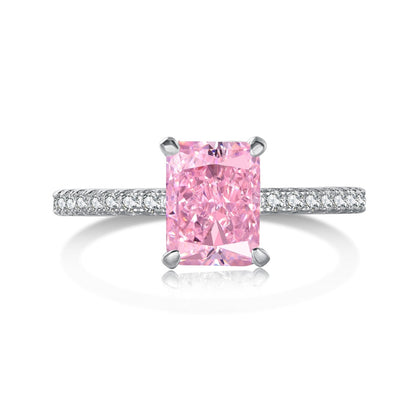 [LUCKY LOVE]2.0 Carat Dazzling Sparkling Radiant Cut Party Ring