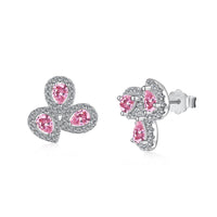 [LUCKY LOVE]Ornate Flower Shape Pear Cut Lover Earrings