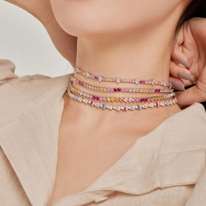 [LUCKY LOVE]Radiant Colorful Rainbow Necklace