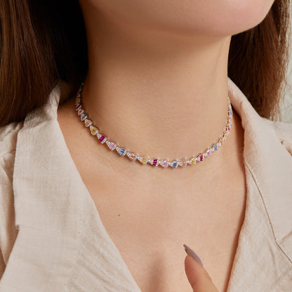 [LUCKY LOVE]Radiant Colorful Rainbow Necklace