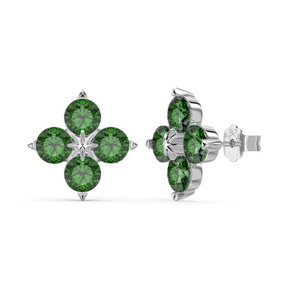 [LUCKY LOVE]Four-Leaf Clover Eight-Pointed Star Earrings