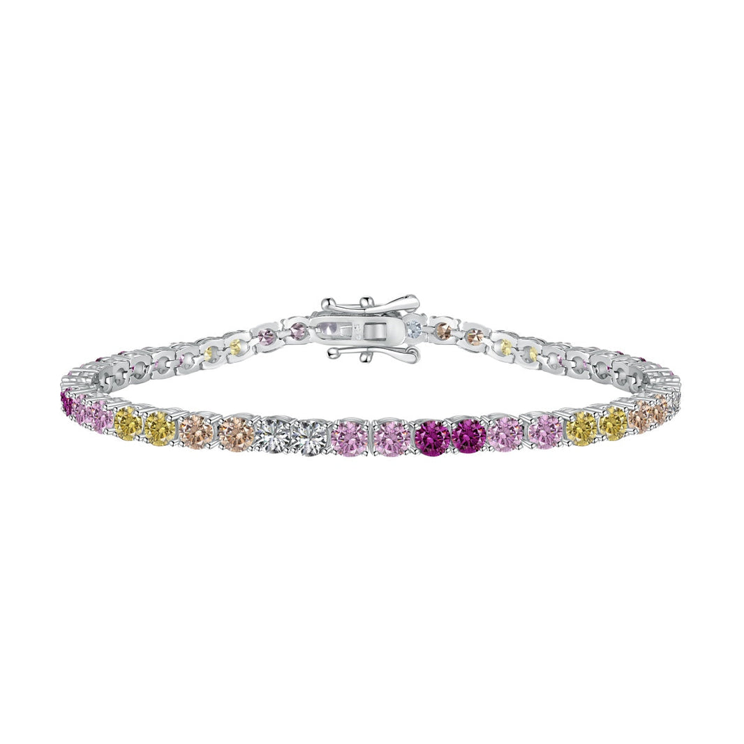 [LUCKY LOVE]Radiant Colorful Round Cut Tennis Bracelet