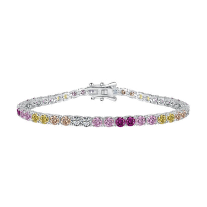 [LUCKY LOVE]Radiant Colorful Round Cut Tennis Bracelet
