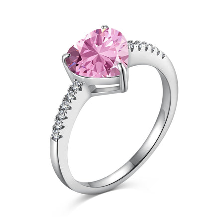 [LUCKY LOVE]2.0 Carat Dazzling Lustrous Heart Cut Lover Ring