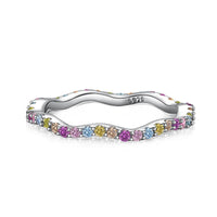 [LUCKY LOVE]Dainty Colorful Round Cut Party Ring