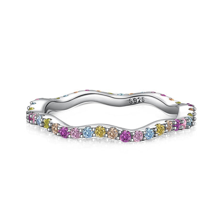 [LUCKY LOVE]Dainty Colorful Round Cut Party Ring