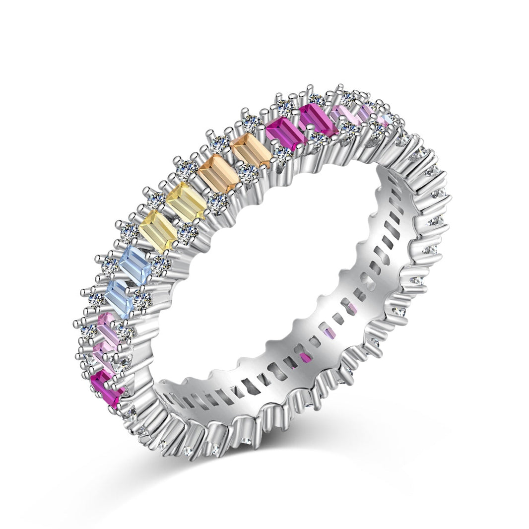[LUCKY LOVE]Splashy Ornate Emerald Cut Cocktail Ring
