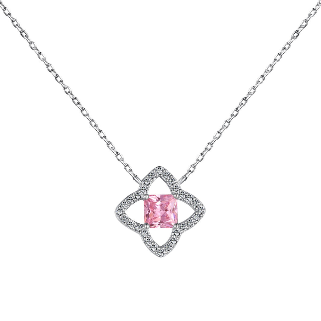 [LUCKY LOVE]Exquisite Flower Shape Princess Cut Necklace