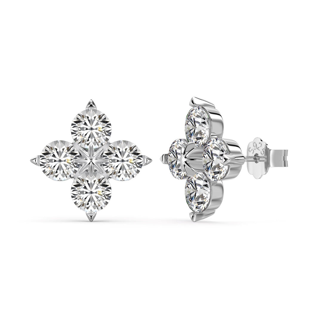 [LUCKY LOVE]Four-Leaf Clover Eight-Pointed Star Earrings
