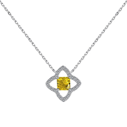 [LUCKY LOVE]Exquisite Flower Shape Princess Cut Necklace