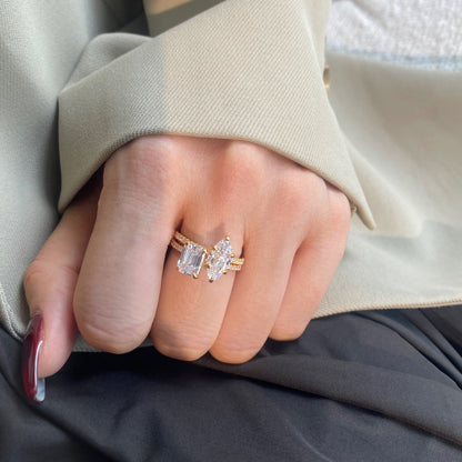 [LUCKY LOVE]2.0 Carat Scintillating Ornate Radiant Cut Party Ring