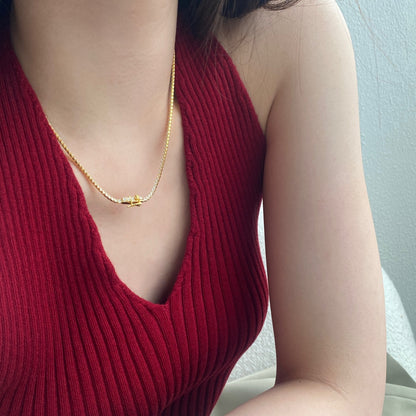 [LUCKY LOVE]Delicate Round Shape Tennis Necklace
