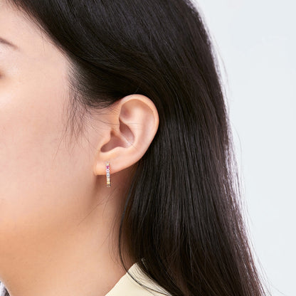 [LUCKY LOVE]Radiant Colorful Round Cut Earrings