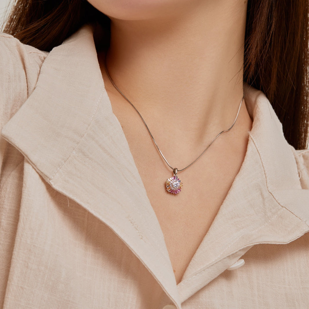 [LUCKY LOVE]Charming Flower Colorful Necklace