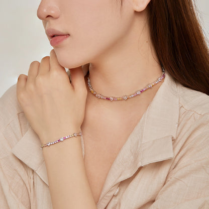 [LUCKY LOVE]Delicate Romantic Heart Shape Lover Bracelet