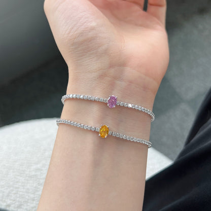 [LUCKY LOVE]0.75 Carat Exquisite Oval Cut Daily Bracelet