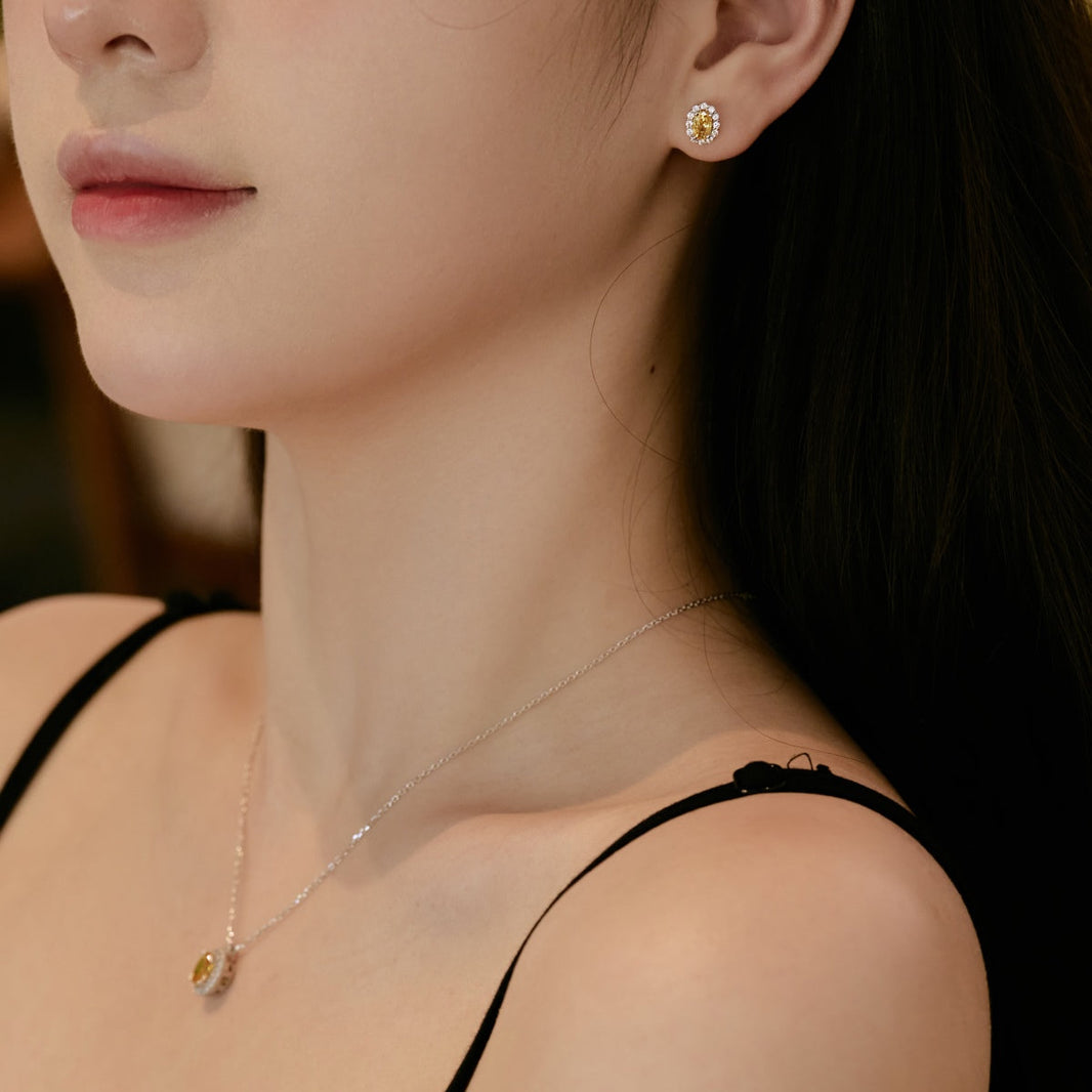 [LUCKY LOVE]Delicate Unique Oval Cut Daily Earrings