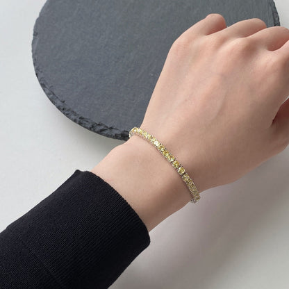 [LUCKY LOVE]Ornate Dazzling Round Cut Tennis Bracelet