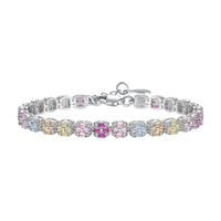 [LUCKY LOVE]Delicate Colorful Emerald Cut Daily Bracelet
