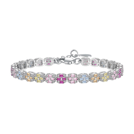 [LUCKY LOVE]Delicate Colorful Emerald Cut Daily Bracelet