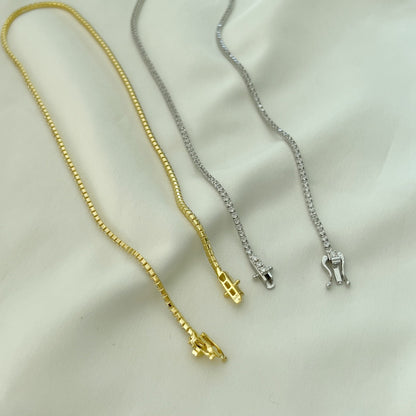 [LUCKY LOVE]Delicate Round Shape Tennis Necklace