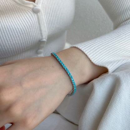 [LUCKY LOVE]Dainty Charming Round Cut Tennis Bracelet